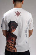 Demon Slayer - Akaza Upper Moon 3 - Oversized White T-Shirt