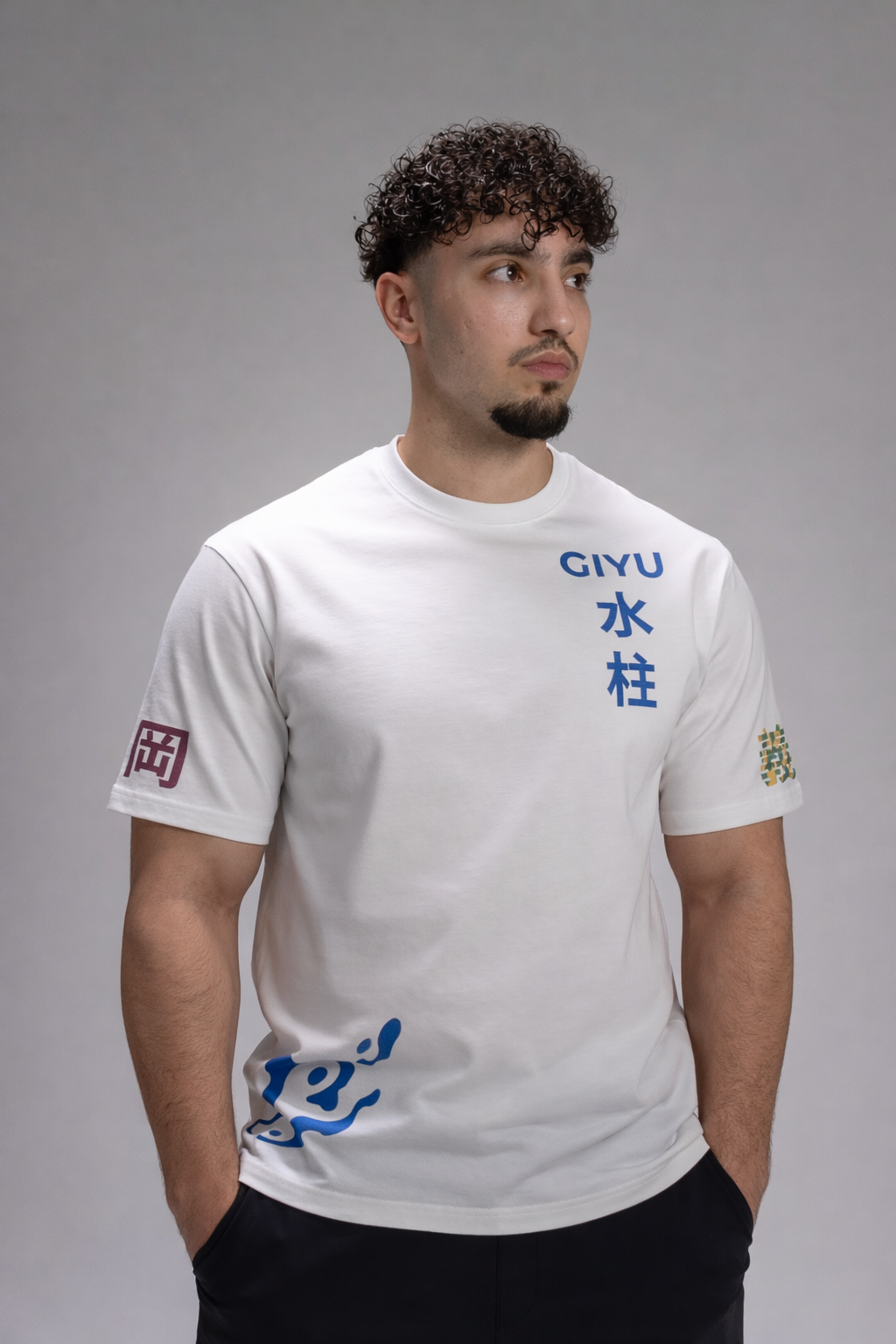 Demon Slayer - Tomioka Giyu Water Hashira Oversized White T-Shirt